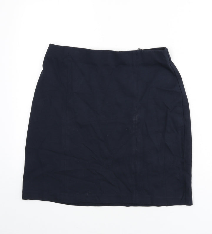 Marks and Spencer Womens Blue Viscose Straight & Pencil Skirt Size 14