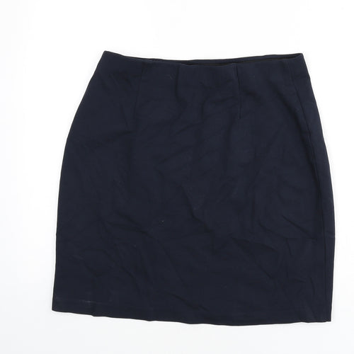 Marks and Spencer Womens Blue Viscose Straight & Pencil Skirt Size 14