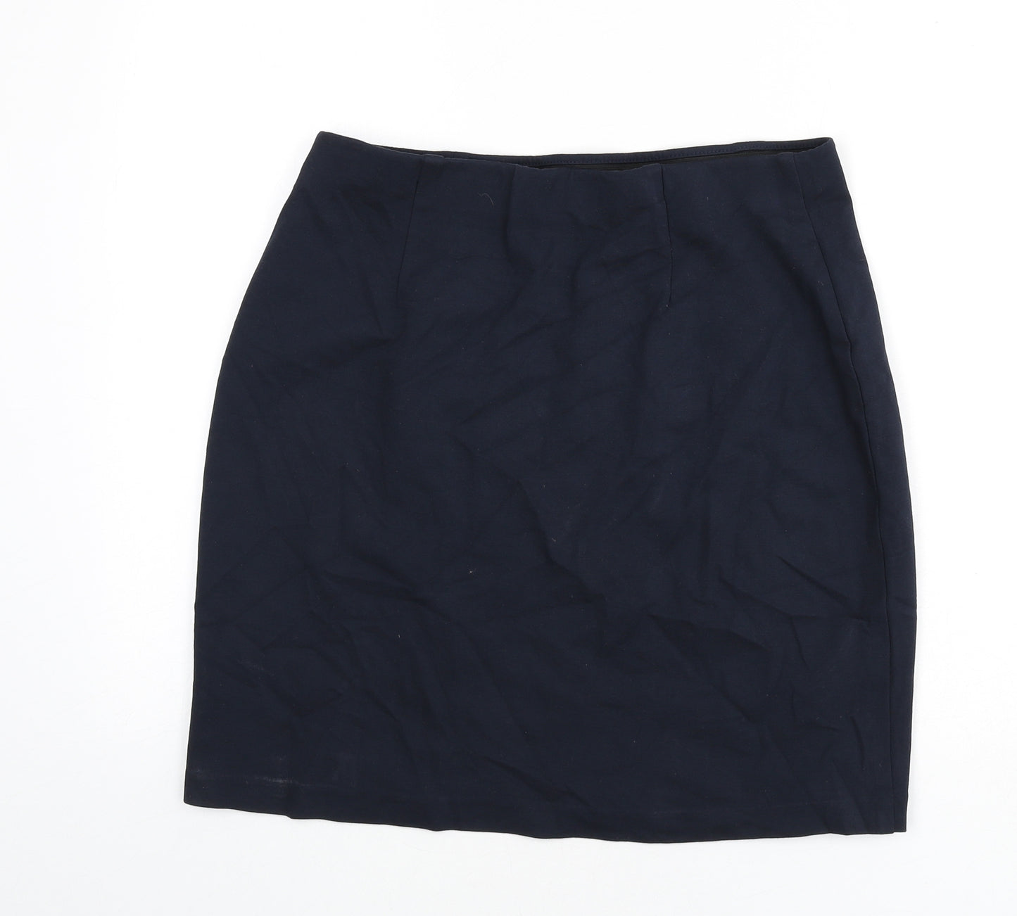 Marks and Spencer Womens Blue Viscose Straight & Pencil Skirt Size 14