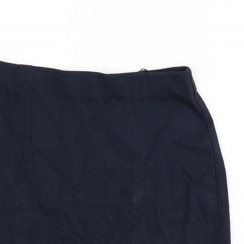 Marks and Spencer Womens Blue Viscose Straight & Pencil Skirt Size 14