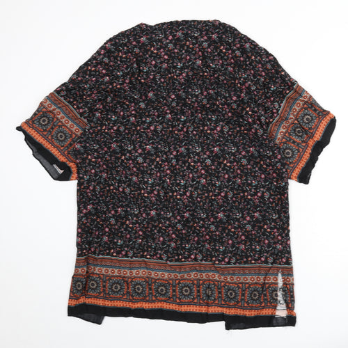 Stradivarius Womens Multicoloured Geometric Polyester Kimono Blouse Size M V-Neck