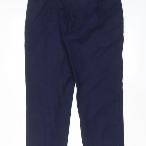 Boden Womens Blue Cotton Cropped Trousers Size 10 L23 in Regular Hook & Eye - Pockets