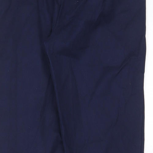 Boden Womens Blue Cotton Cropped Trousers Size 10 L23 in Regular Hook & Eye - Pockets
