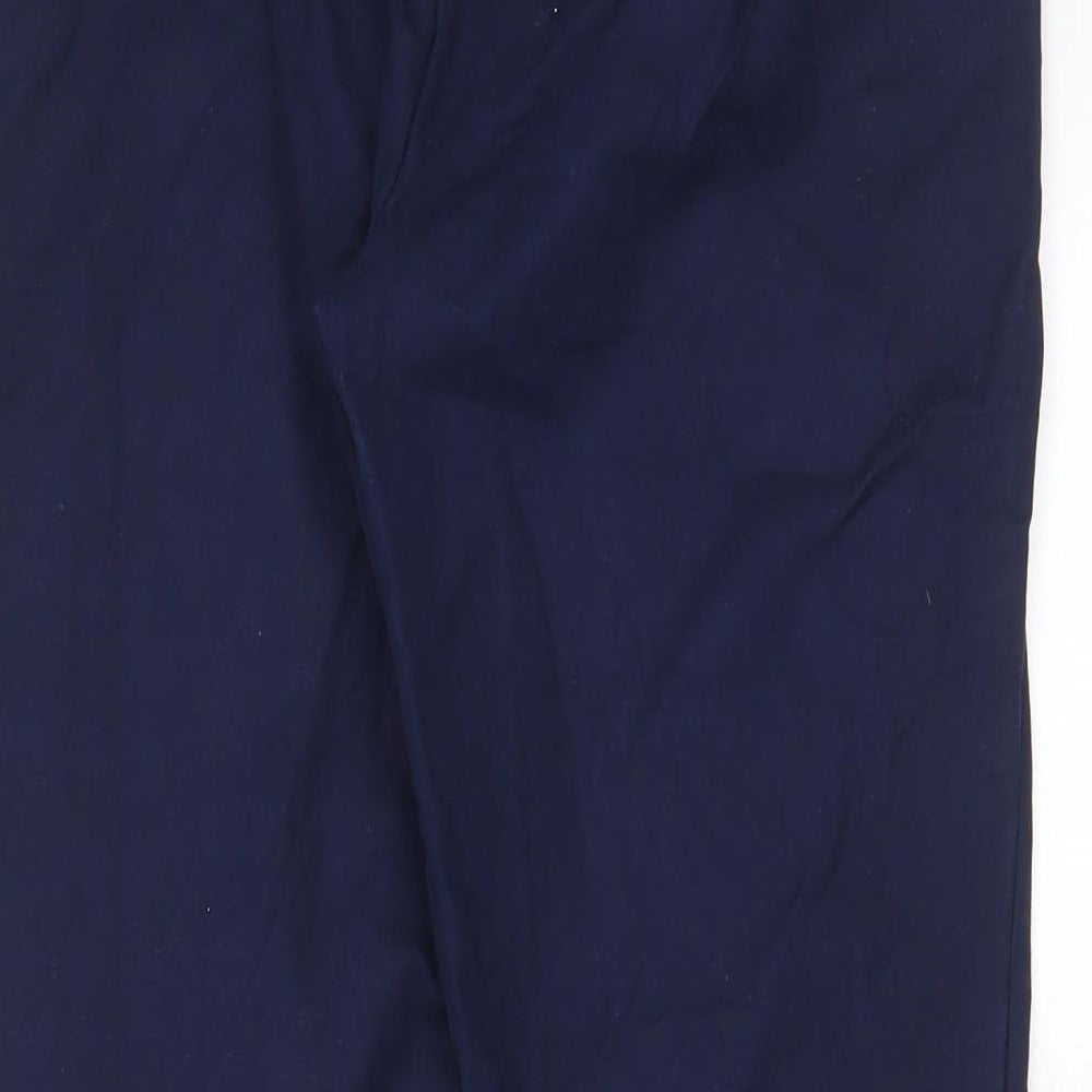 Boden Womens Blue Cotton Cropped Trousers Size 10 L23 in Regular Hook & Eye - Pockets