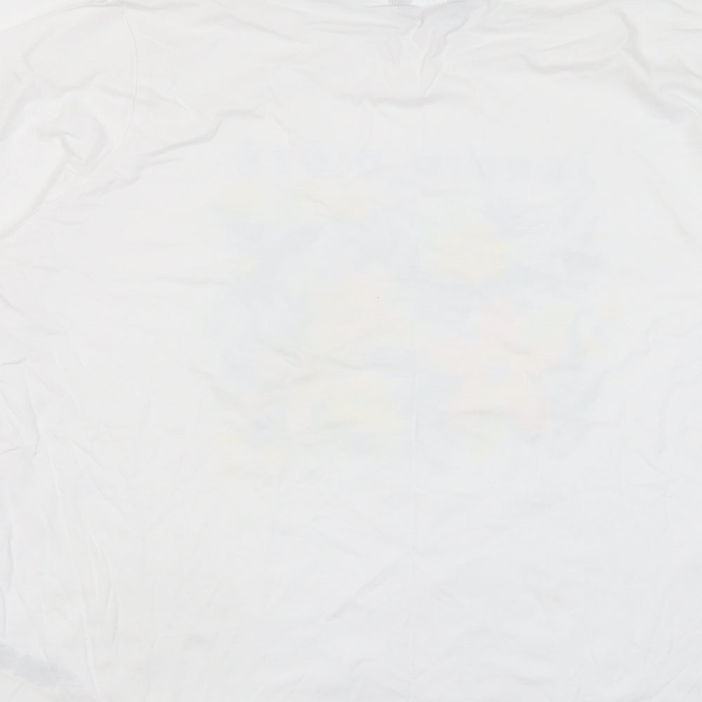 Marks and Spencer Womens White Cotton Basic T-Shirt Size 24 Crew Neck - Jardin D'ete
