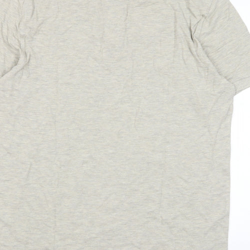 Marks and Spencer Mens Grey Cotton Polo Size L Collared Button