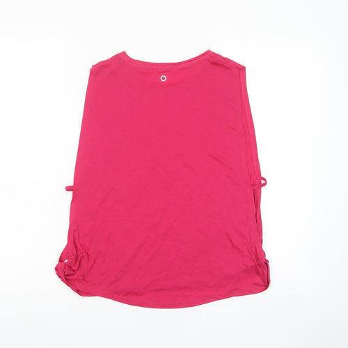 GOODMOVE Womens Pink Polyester Basic Tank Size 12 Crew Neck Pullover - Logo