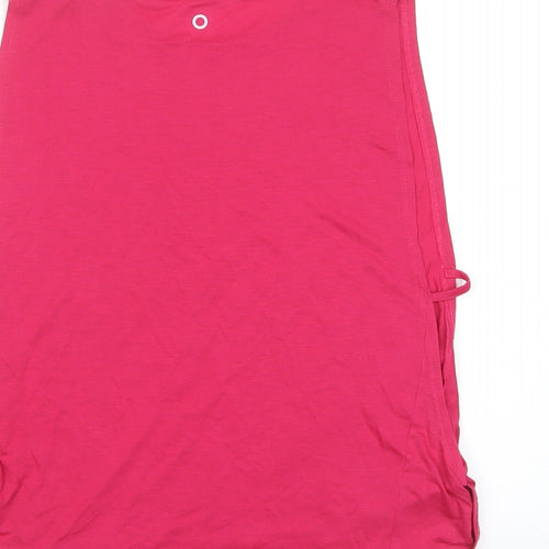 GOODMOVE Womens Pink Polyester Basic Tank Size 12 Crew Neck Pullover - Logo