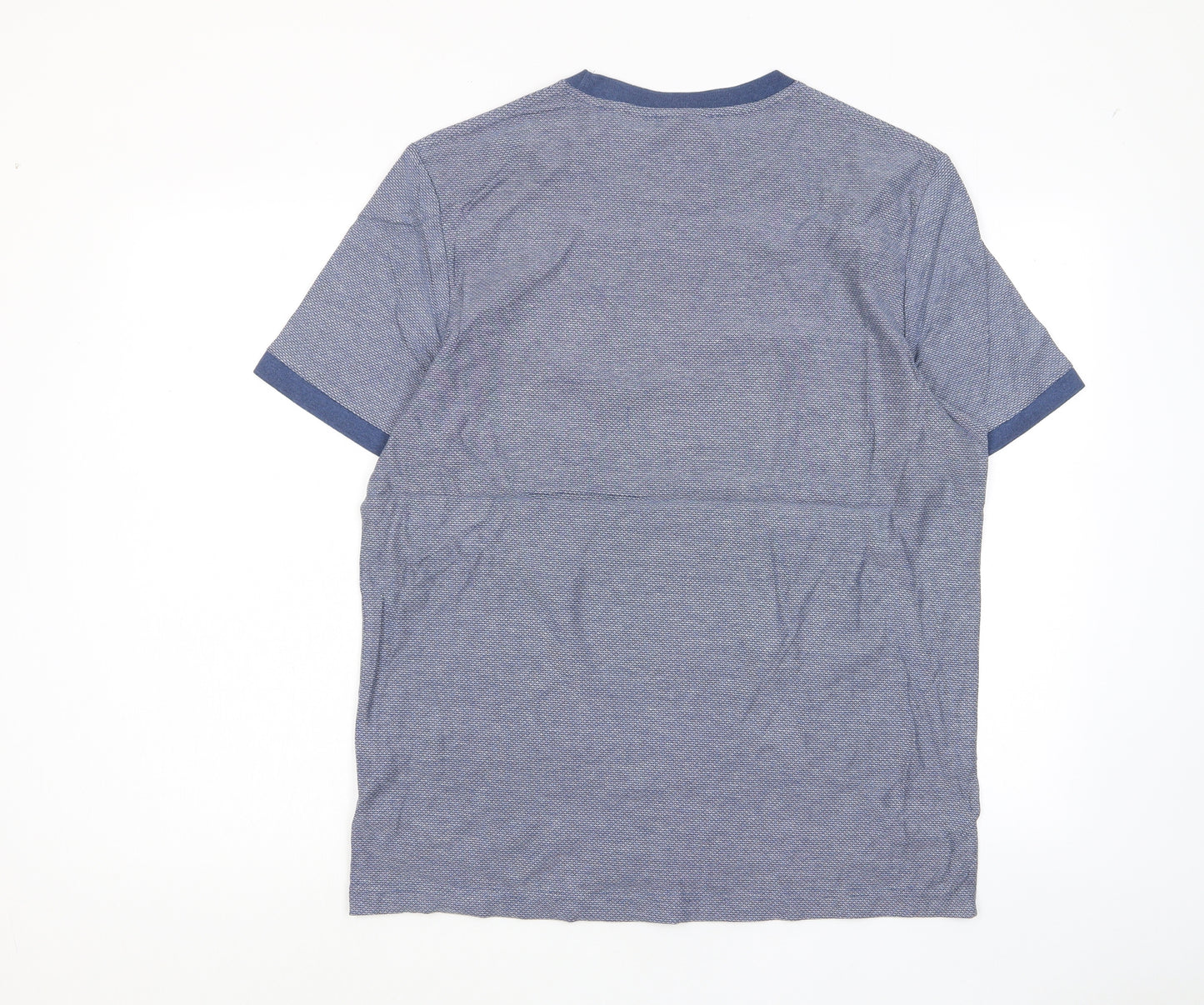 Marks and Spencer Mens Blue Cotton T-Shirt Size L Crew Neck