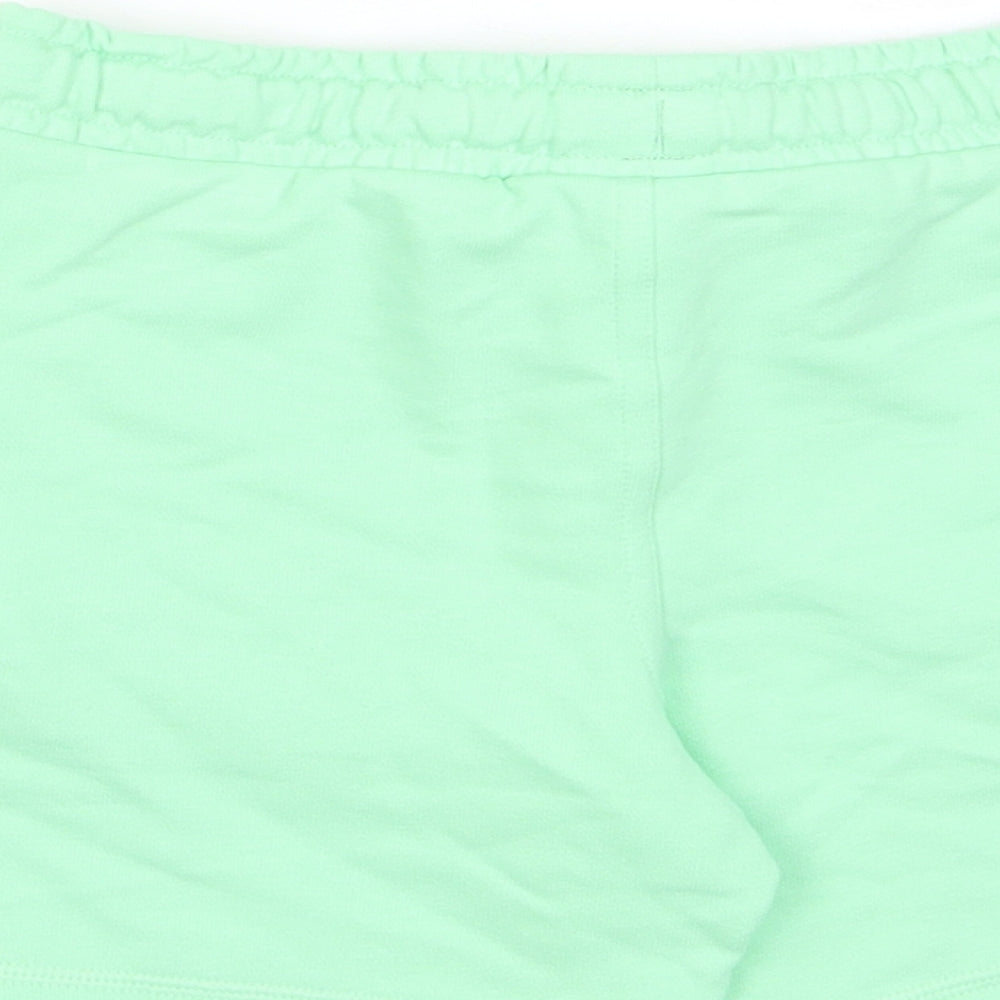 Marks and Spencer Boys Green Cotton Sweat Shorts Size 5-6 Years Regular Drawstring - Pockets