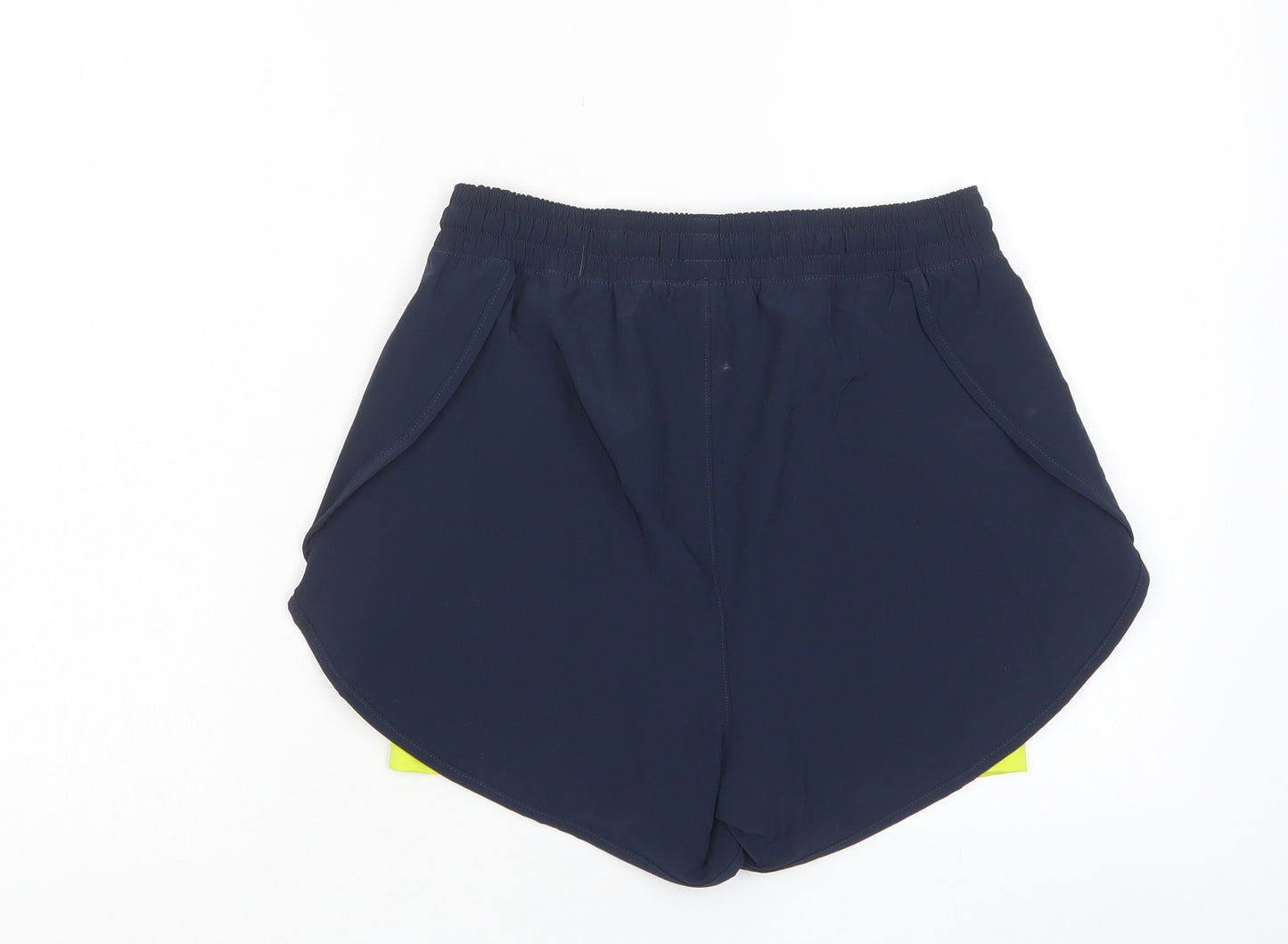 GOODMOVE Womens Blue Polyester Sweat Shorts Size 8 L3 in Regular Drawstring - Zip Pockets