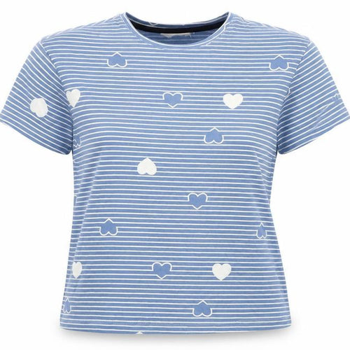 Marks and Spencer Womens Blue Geometric Cotton Top Pyjama Top Size XS