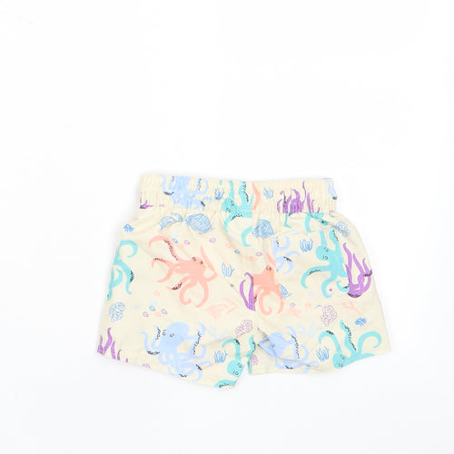 Marks and Spencer Boys Multicoloured Geometric Polyester Sweatpants Trousers Size 3-6 Months Drawstring - Octopus, Swim Shorts