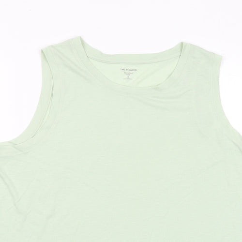 Marks and Spencer Womens Green Polyester Basic Tank Size 16 Scoop Neck