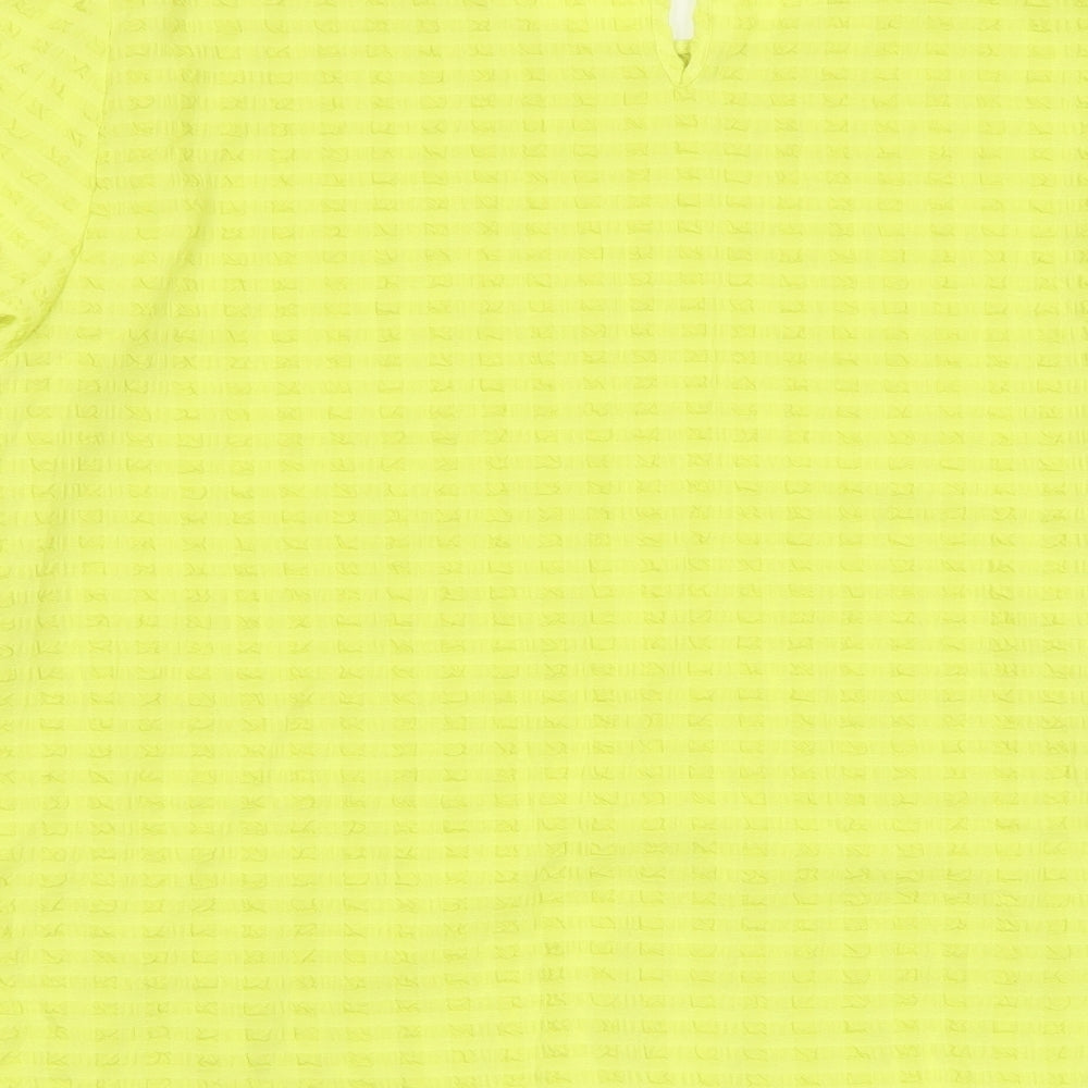 Marks and Spencer Womens Green Polyester Basic Blouse Size 24 Roll Neck - Pleated, Embroided
