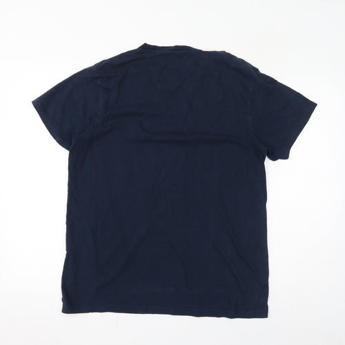 Ben Sherman Mens Blue Cotton T-Shirt Size L Round Neck - Football