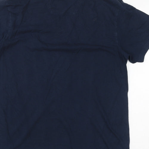 Ben Sherman Mens Blue Cotton T-Shirt Size L Round Neck - Football