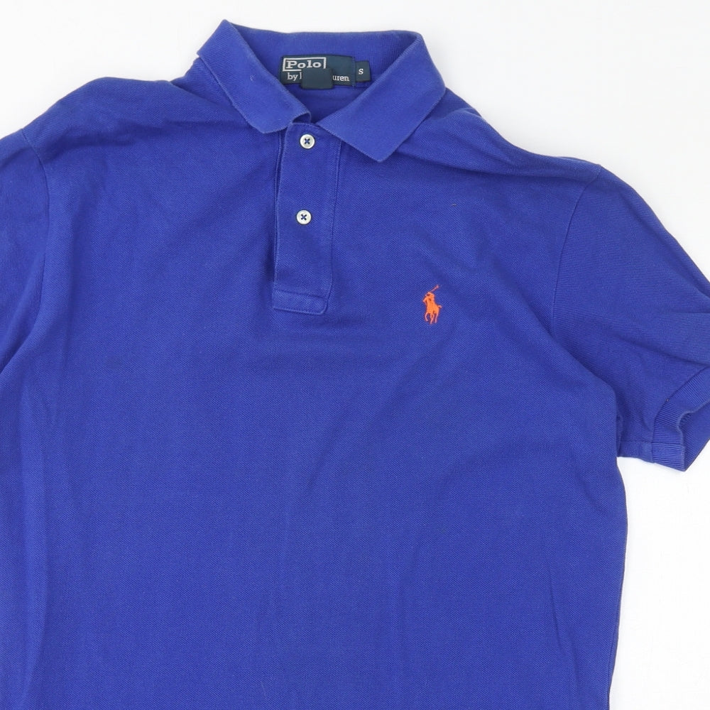 Ralph Lauren Womens Blue Cotton Basic Polo Size S Collared