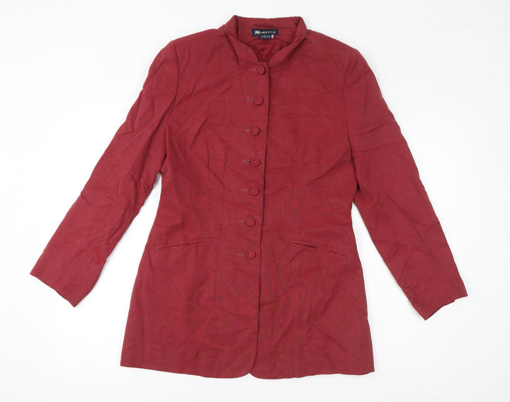 Monsoon Womens Red Overcoat Coat Size 10 Button