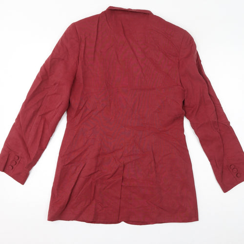 Monsoon Womens Red Overcoat Coat Size 10 Button