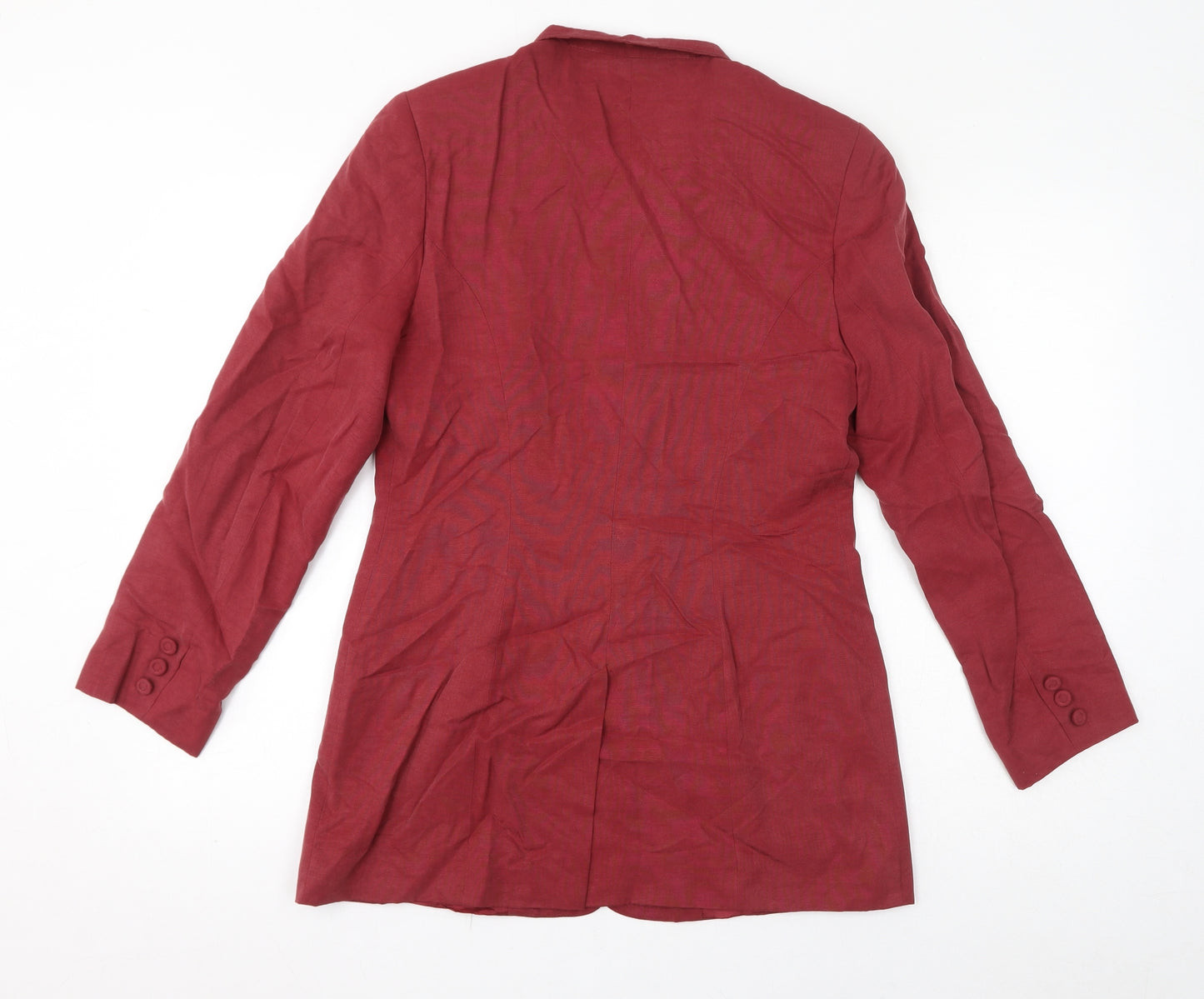 Monsoon Womens Red Overcoat Coat Size 10 Button