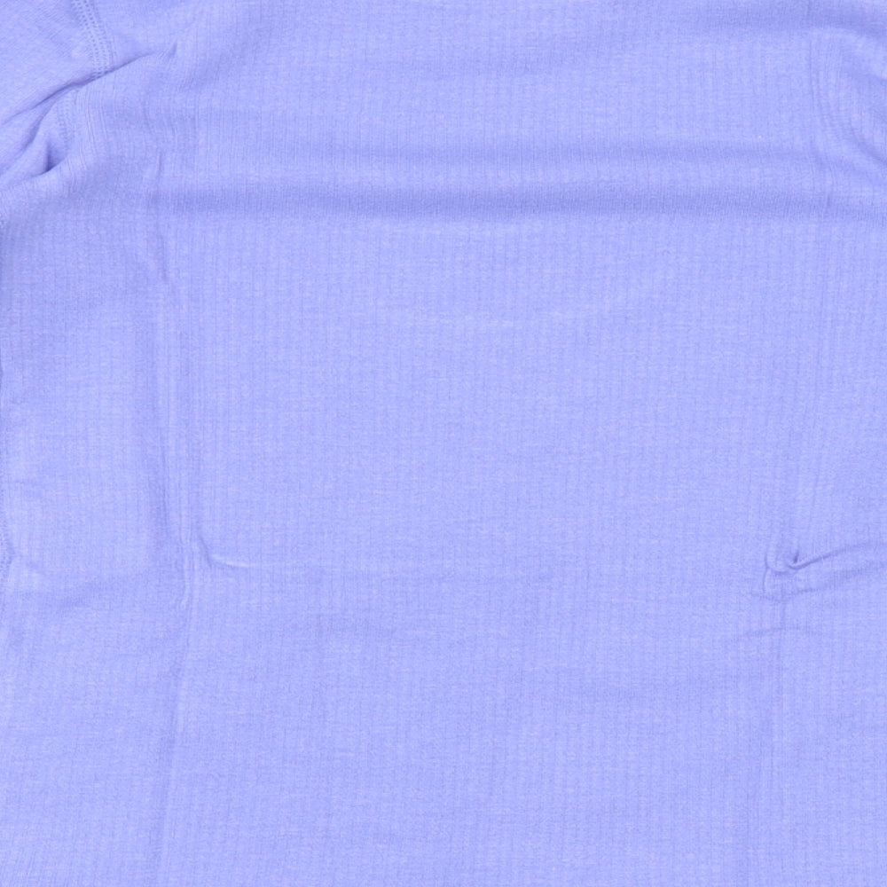 Marks and Spencer Girls Purple Cotton Basic T-Shirt Size 6-7 Years Round Neck Pullover