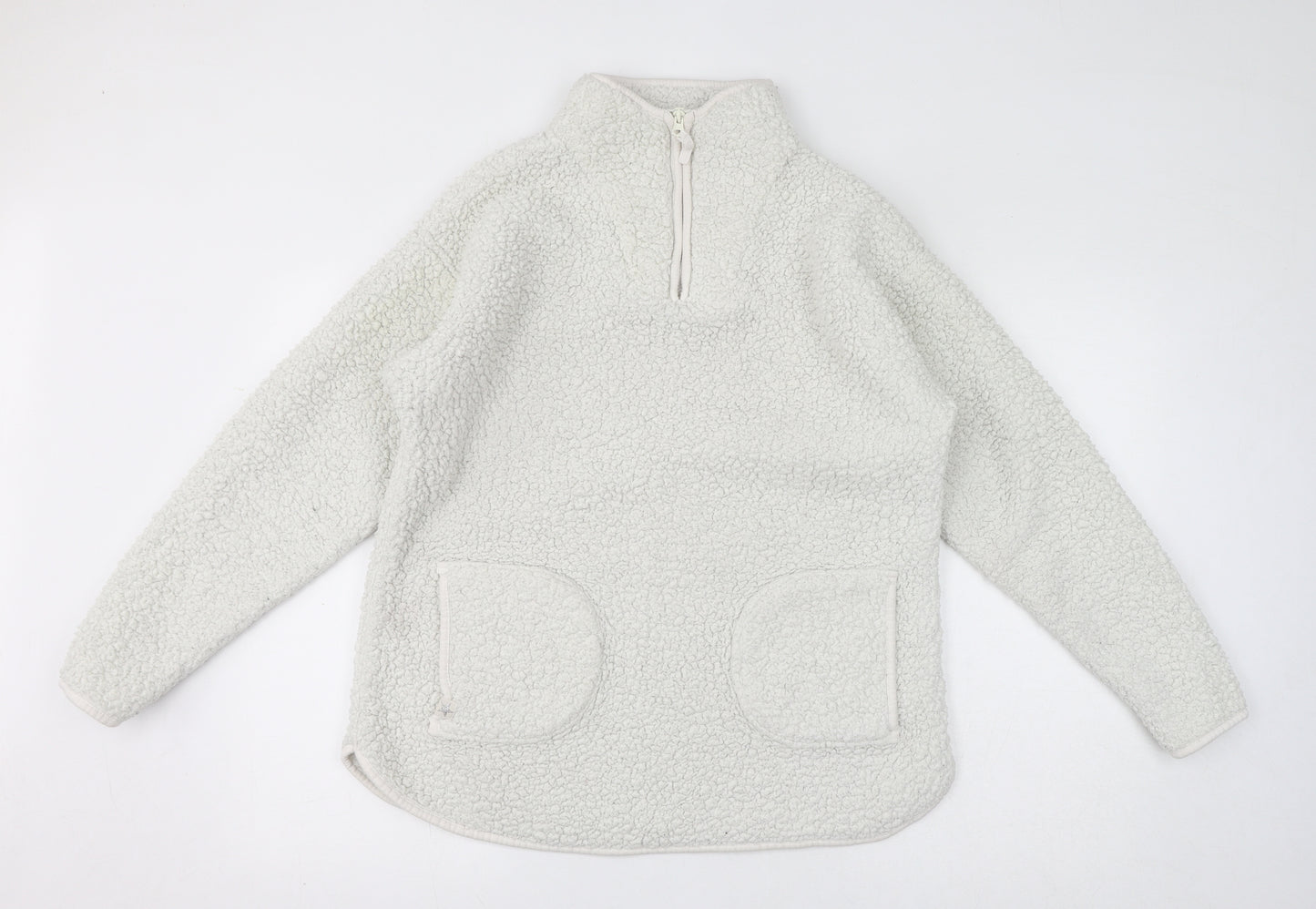 NEXT Womens White Polyester Pullover Sweatshirt Size L Pullover