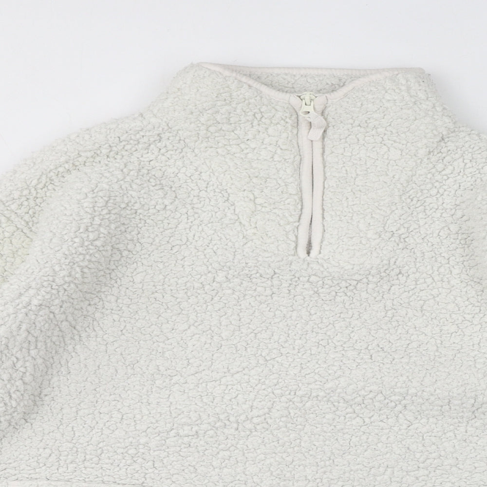 NEXT Womens White Polyester Pullover Sweatshirt Size L Pullover