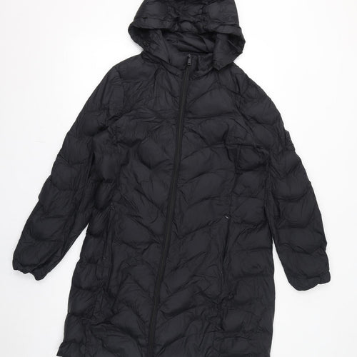 Marks and Spencer Womens Black Quilted Coat Size 16 Zip
