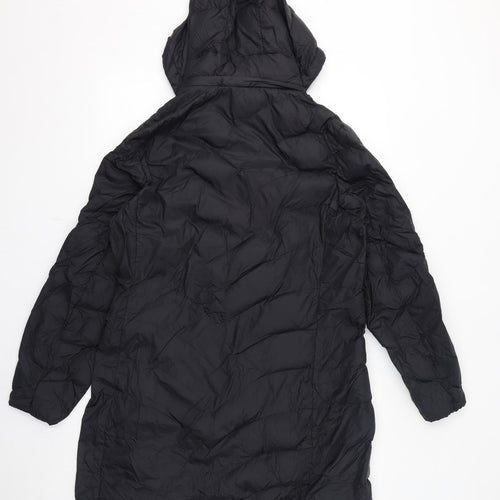 Marks and Spencer Womens Black Quilted Coat Size 16 Zip