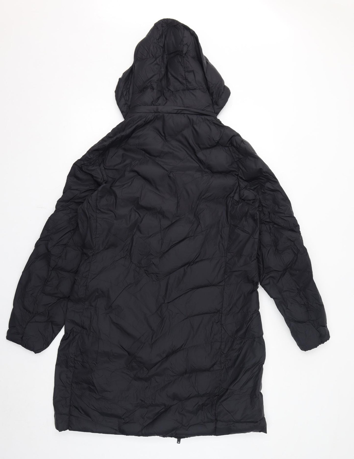 Marks and Spencer Womens Black Quilted Coat Size 16 Zip