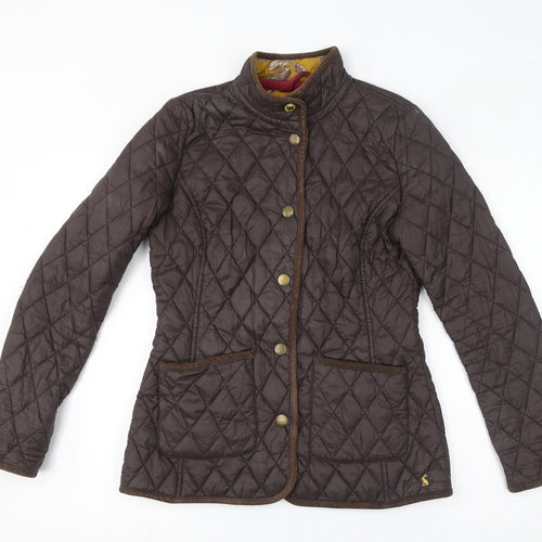 Joules Womens Brown Quilted Jacket Size 10 Button