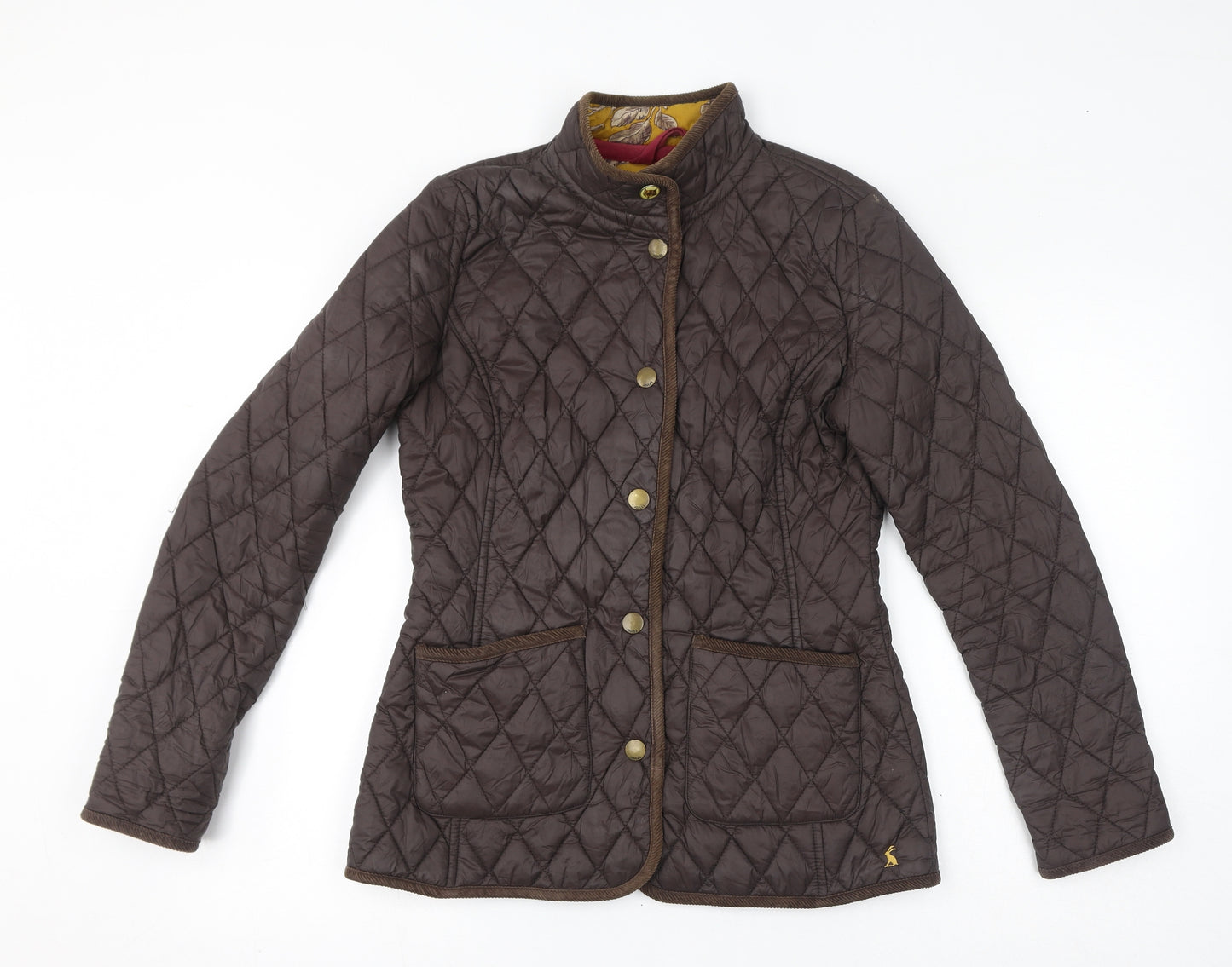 Joules Womens Brown Quilted Jacket Size 10 Button