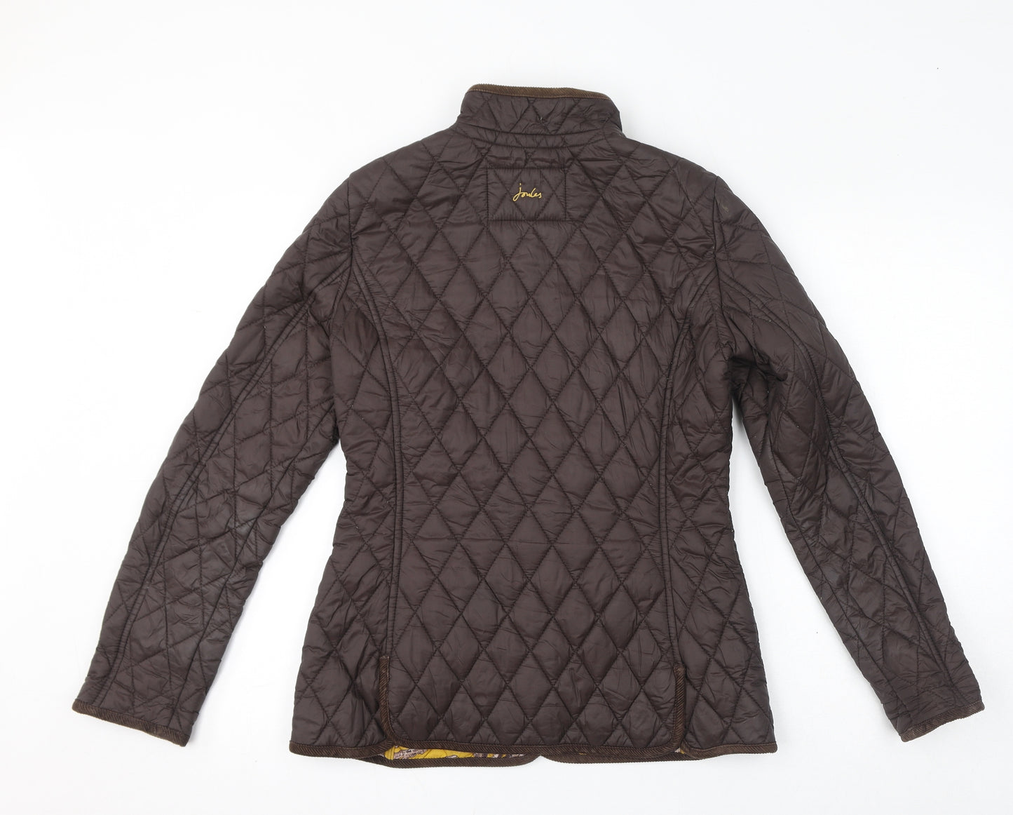 Joules Womens Brown Quilted Jacket Size 10 Button