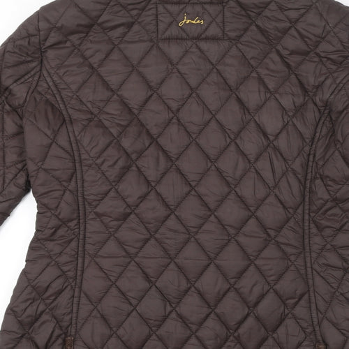 Joules Womens Brown Quilted Jacket Size 10 Button