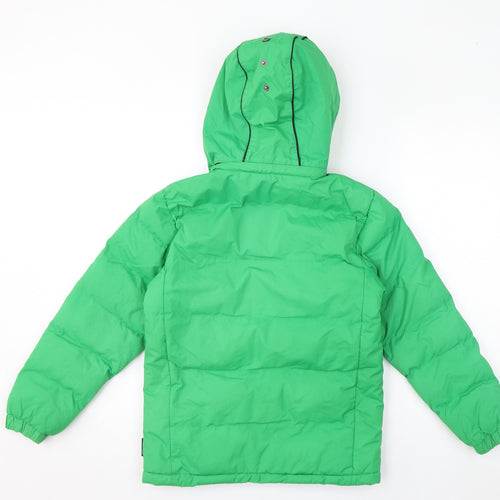Trespass Boys Green Rain Coat Coat Size 9-10 Years Zip