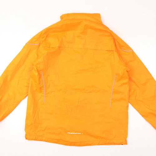 Muddy Fox Womens Orange Windbreaker Jacket Size L Zip - Reflective, Neon
