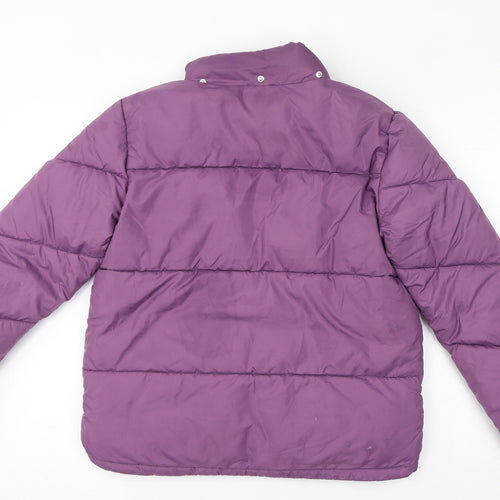 H&M Girls Purple Puffer Jacket Jacket Size 12-13 Years Zip