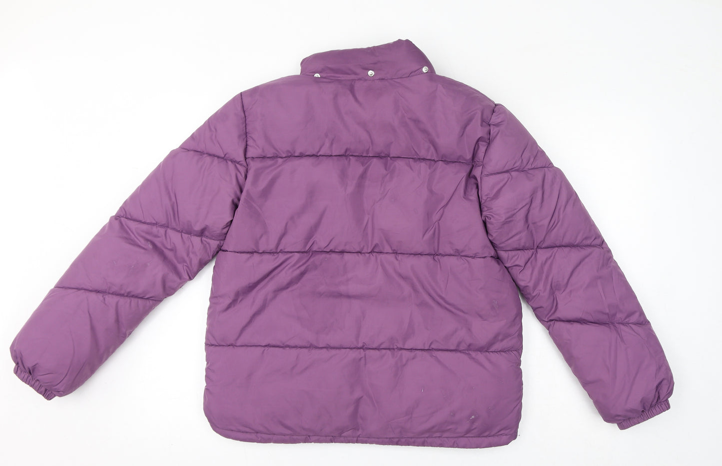 H&M Girls Purple Puffer Jacket Jacket Size 12-13 Years Zip
