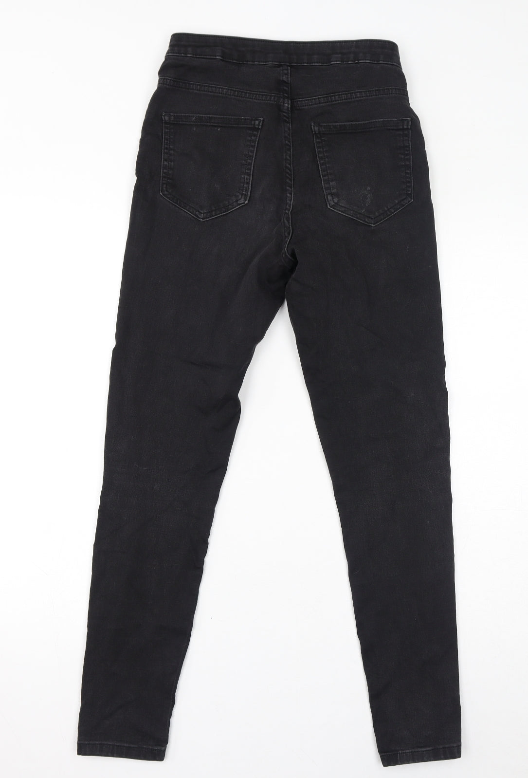 Marks and Spencer Womens Black Cotton Skinny Jeans Size 10 L28 in Regular Zip - Super Skinny
