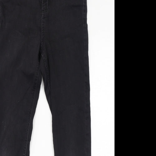 Marks and Spencer Womens Black Cotton Skinny Jeans Size 10 L28 in Regular Zip - Super Skinny