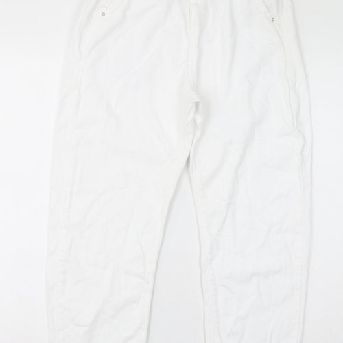 Zara Womens White Cotton Mom Jeans Size 4 L25 in Regular Zip