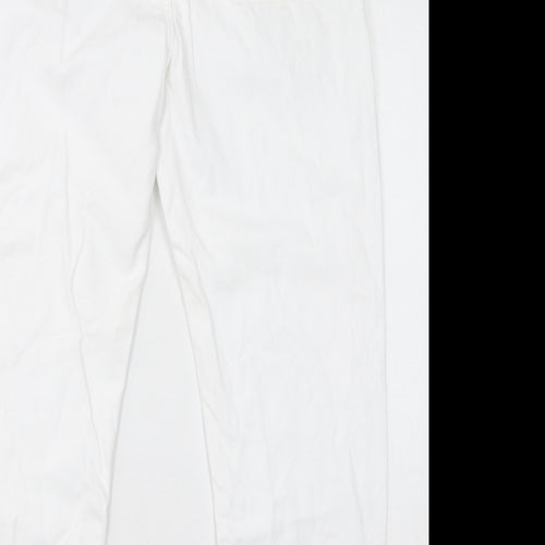 Zara Womens White Cotton Mom Jeans Size 4 L25 in Regular Zip