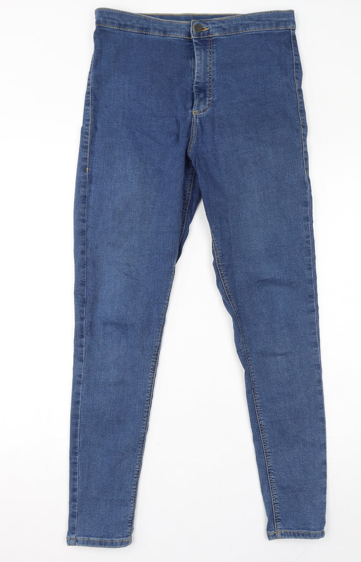 Topshop Womens Blue Cotton Jegging Jeans Size 33 in L32 in Regular Zip