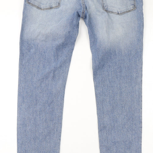 Topman Mens Blue Cotton Skinny Jeans Size 34 in L30 in Regular Button
