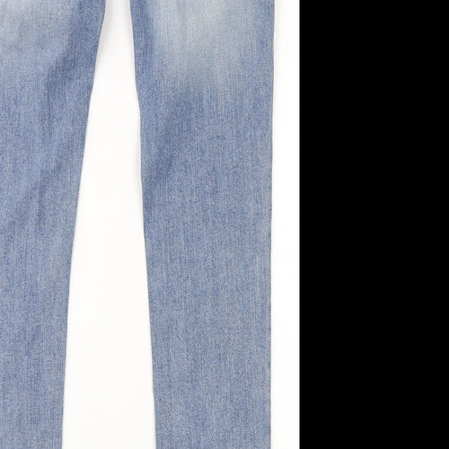 Topman Mens Blue Cotton Skinny Jeans Size 34 in L30 in Regular Button