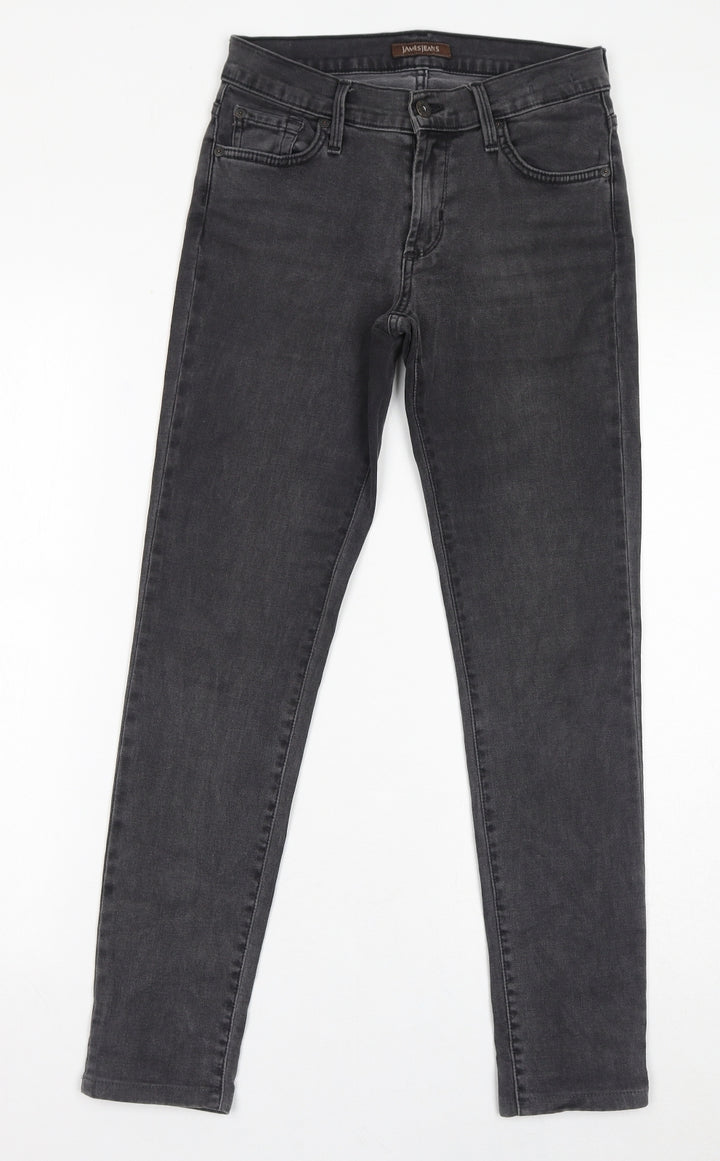 James Jeans Womens Grey Cotton Skinny Jeans Size 28 in L28 in Regular Zip