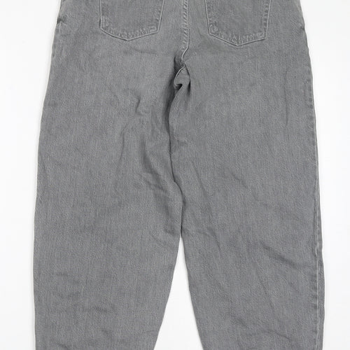 Marks and Spencer Womens Grey Cotton Mom Jeans Size 8 L26 in Regular Zip