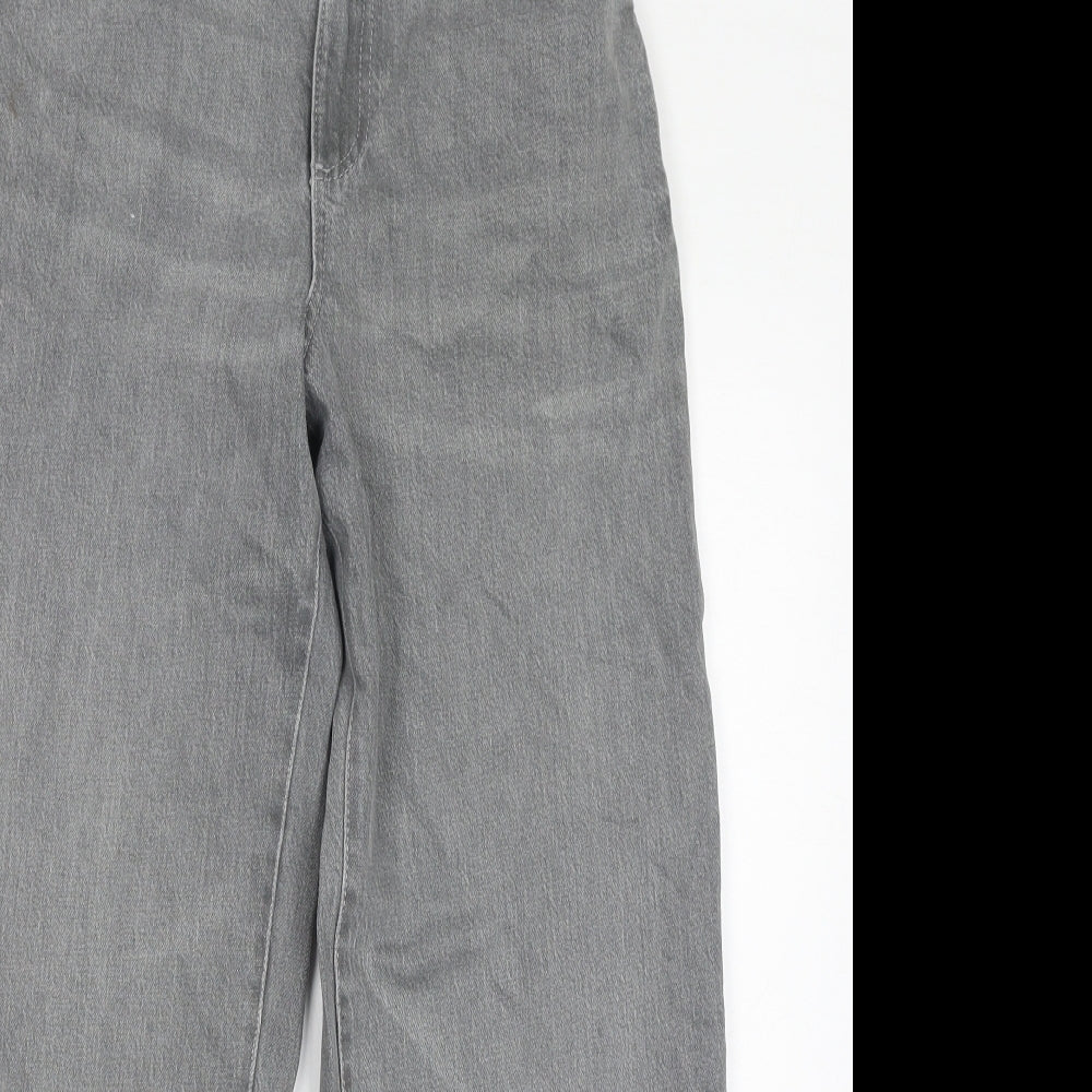 Marks and Spencer Womens Grey Cotton Mom Jeans Size 8 L26 in Regular Zip