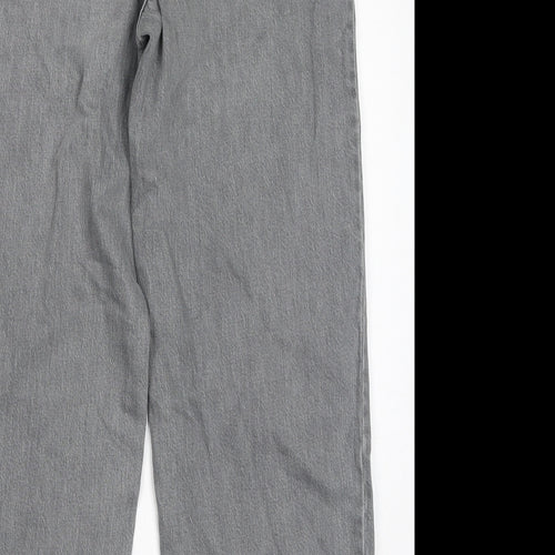 Marks and Spencer Womens Grey Cotton Mom Jeans Size 8 L26 in Regular Zip